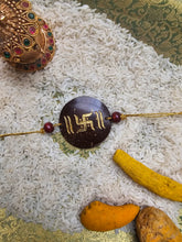 Load image into Gallery viewer, Coconut Shell Rakhi - Swasthik