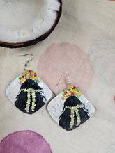 Load image into Gallery viewer, Hand Painted - Coconut Shell Earrings - Moina