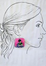 Load image into Gallery viewer, Hand Painted - Coconut Shell Earrings - Sujata