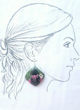 Load image into Gallery viewer, Hand Painted - Coconut Shell Earrings - Tara