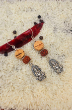 Load image into Gallery viewer, Wine Cork Earring | Ganesha Rudraksha