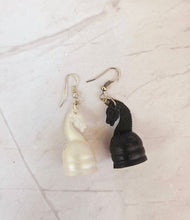 Load image into Gallery viewer, Chess Earrings | Horse - Black & White - Game Changer!!