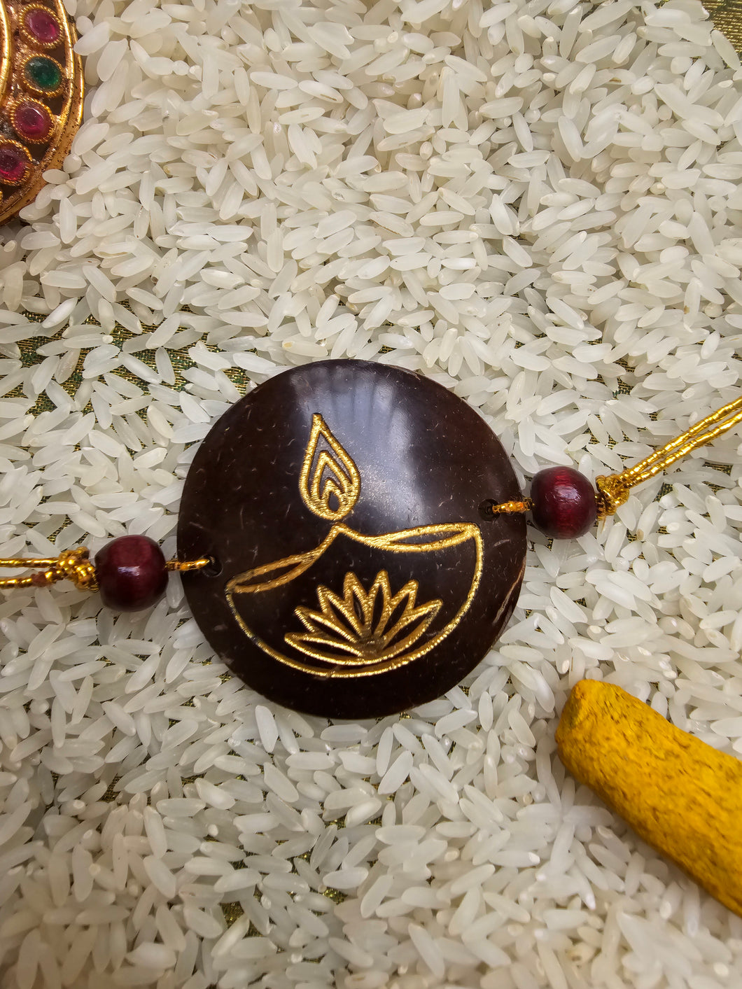 Coconut Shell Rakhi - Diya