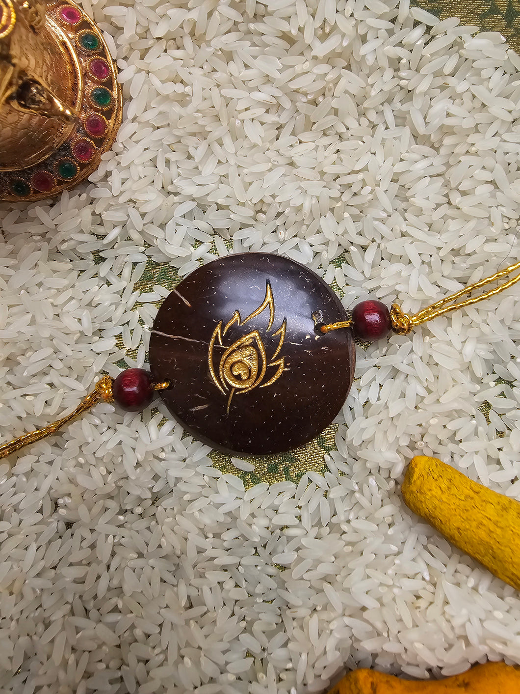 Coconut Shell Rakhi - Krishna
