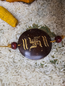 Coconut Shell Rakhi - Swasthik