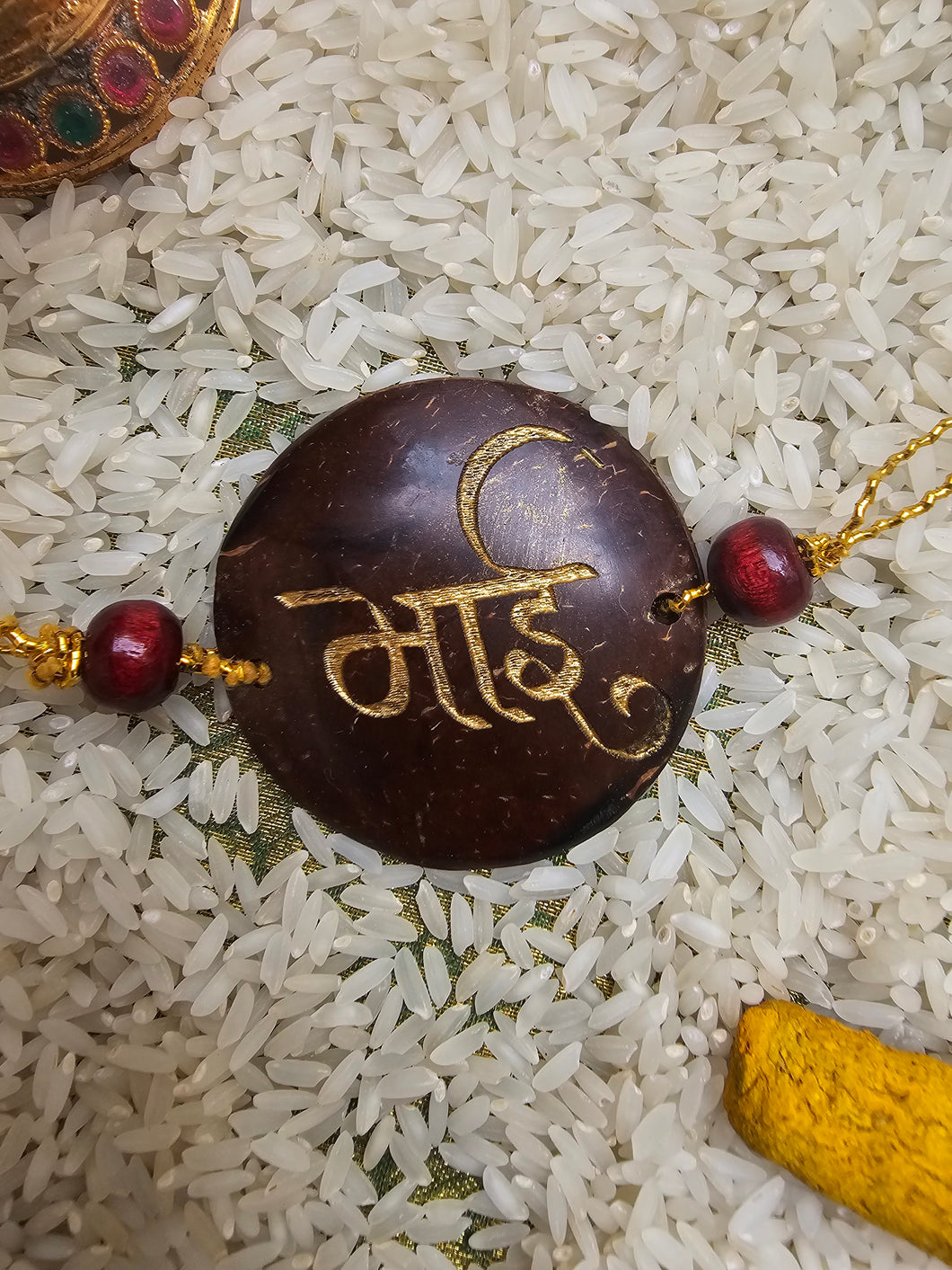 Coconut Shell Rakhi - Bhai (Hindi)