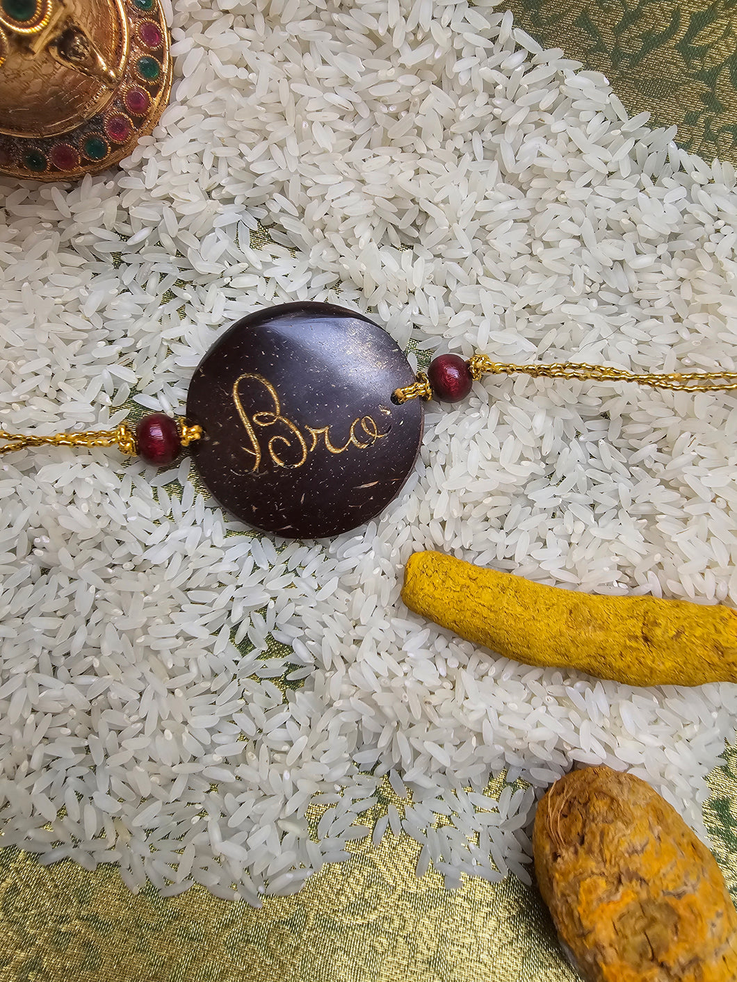 Coconut Shell Rakhi - Bro